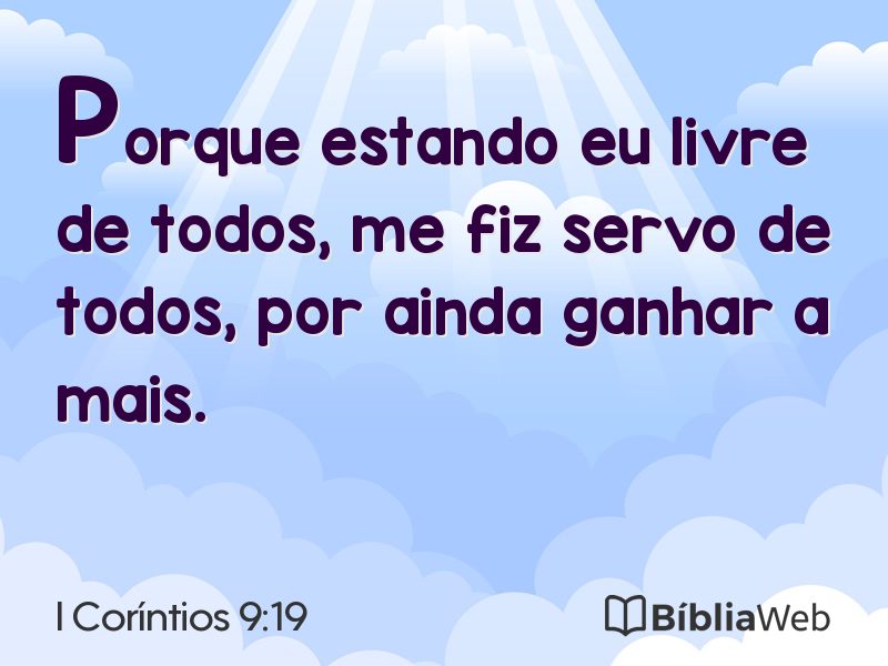 I Coríntios 9:19 em imagem para compartilhar