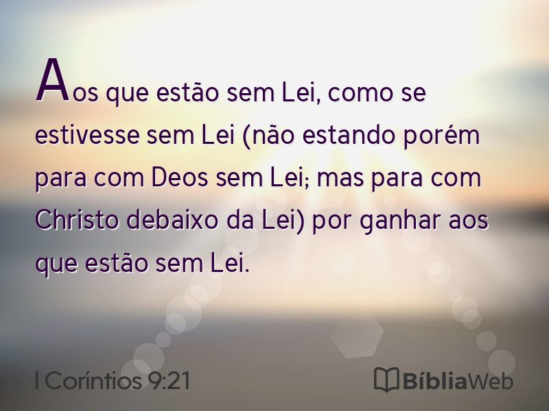 I Coríntios 9:21 em imagem para compartilhar