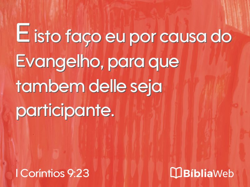 I Coríntios 9:23 em imagem para compartilhar
