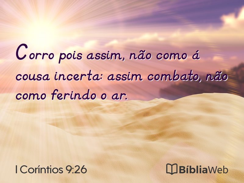 I Coríntios 9:26 em imagem para compartilhar