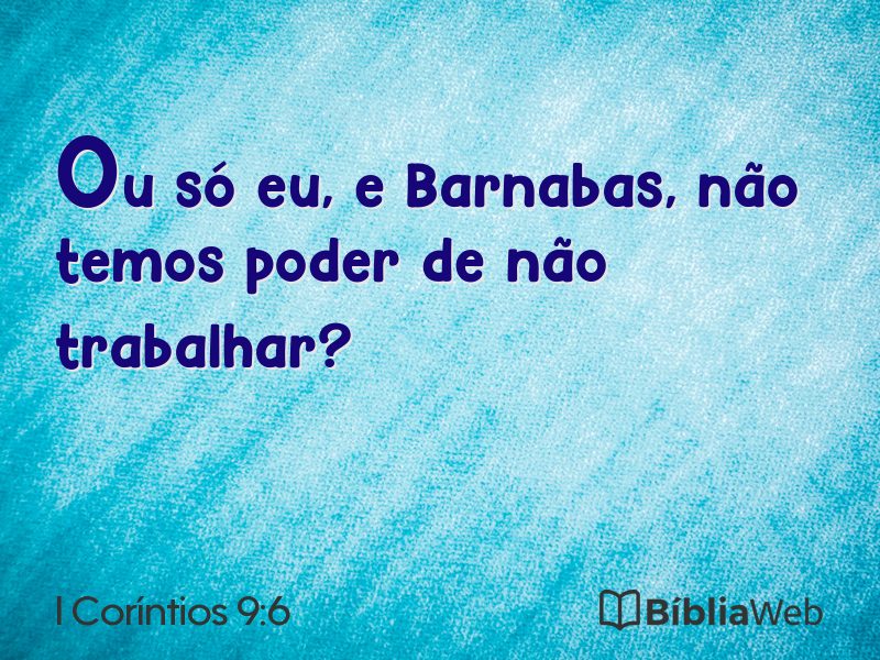 I Coríntios 9:6 em imagem para compartilhar