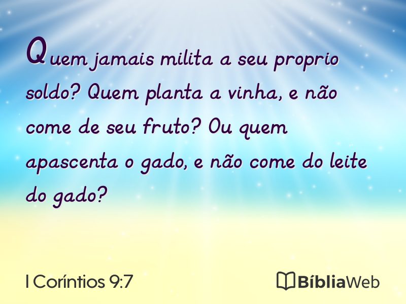 I Coríntios 9:7 em imagem para compartilhar