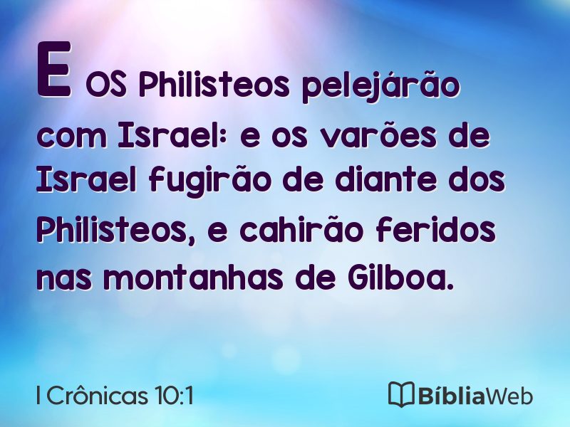 I Crônicas 10:1 em imagem para compartilhar