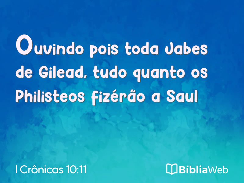 I Crônicas 10:11 em imagem para compartilhar