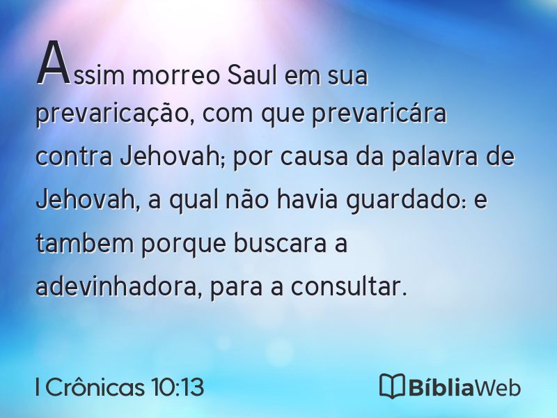 I Crônicas 10:13 em imagem para compartilhar