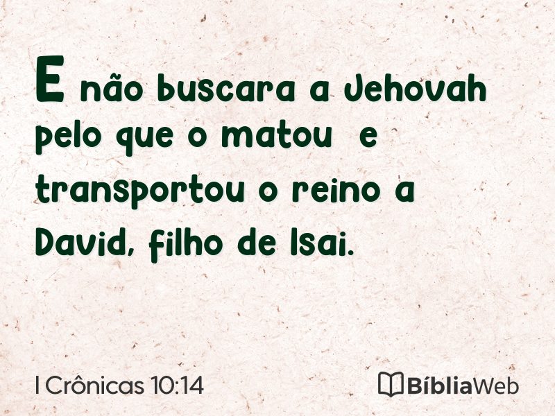 I Crônicas 10:14 em imagem para compartilhar