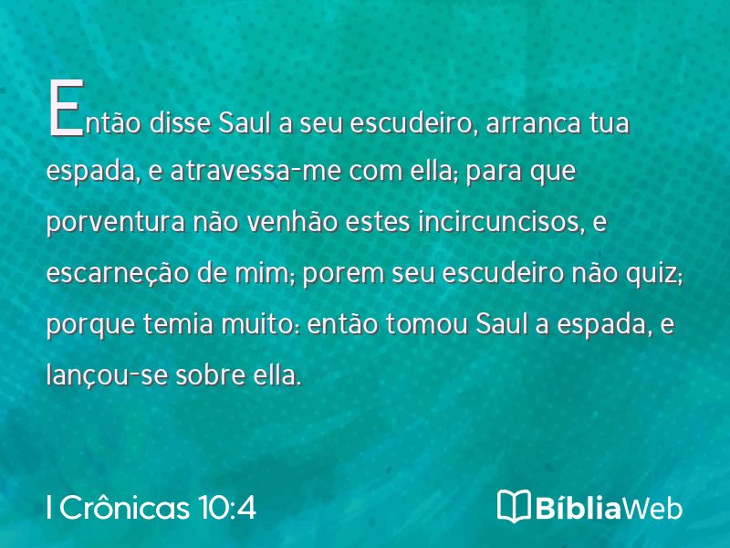 I Crônicas 10:4 em imagem para compartilhar