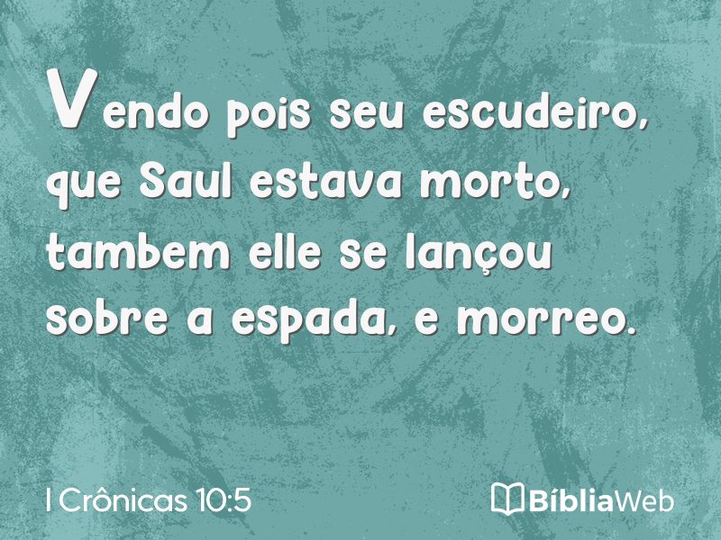 I Crônicas 10:5 em imagem para compartilhar