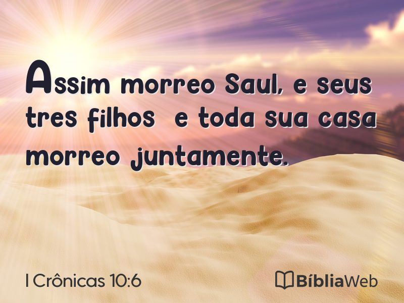 I Crônicas 10:6 em imagem para compartilhar