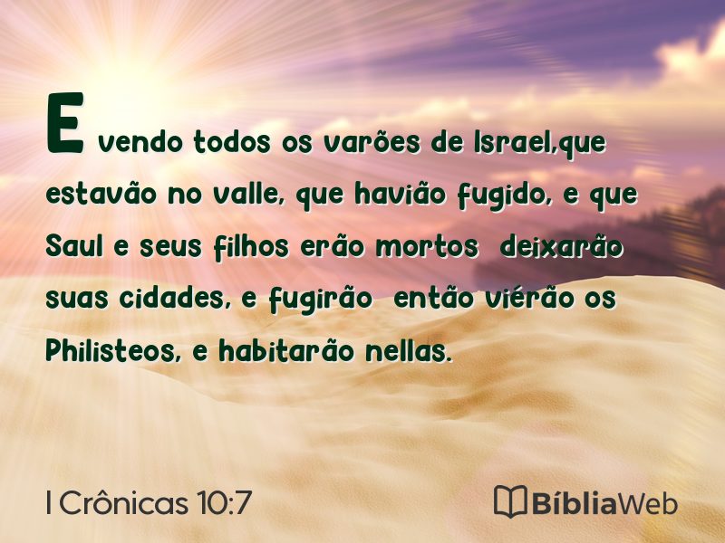 I Crônicas 10:7 em imagem para compartilhar