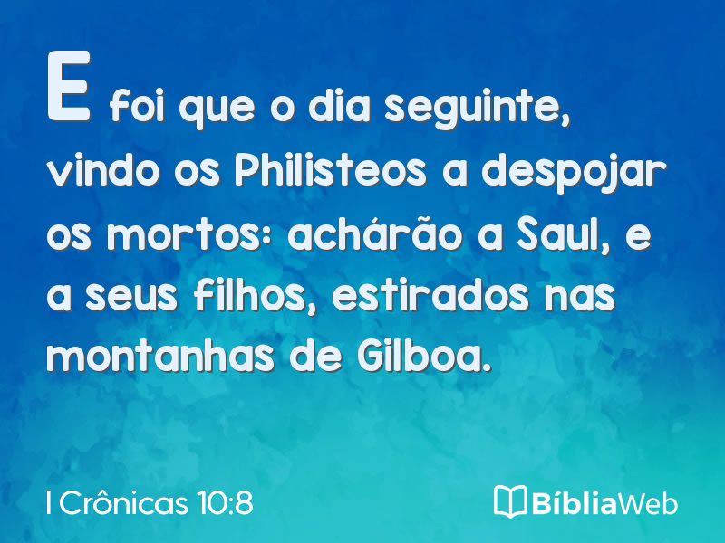 I Crônicas 10:8 em imagem para compartilhar