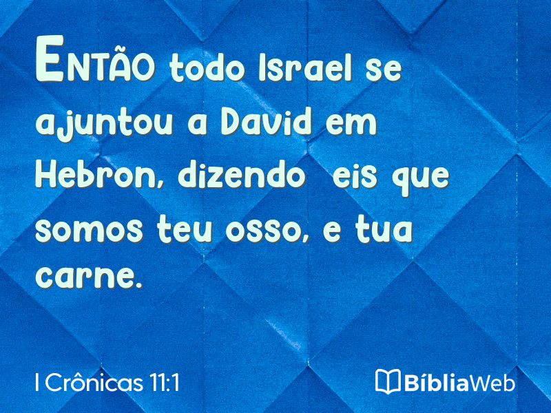 I Crônicas 11:1 em imagem para compartilhar
