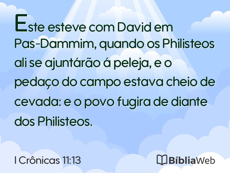 I Crônicas 11:13 em imagem para compartilhar