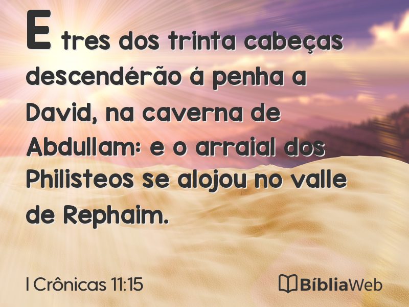 I Crônicas 11:15 em imagem para compartilhar