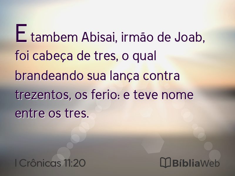 I Crônicas 11:20 em imagem para compartilhar