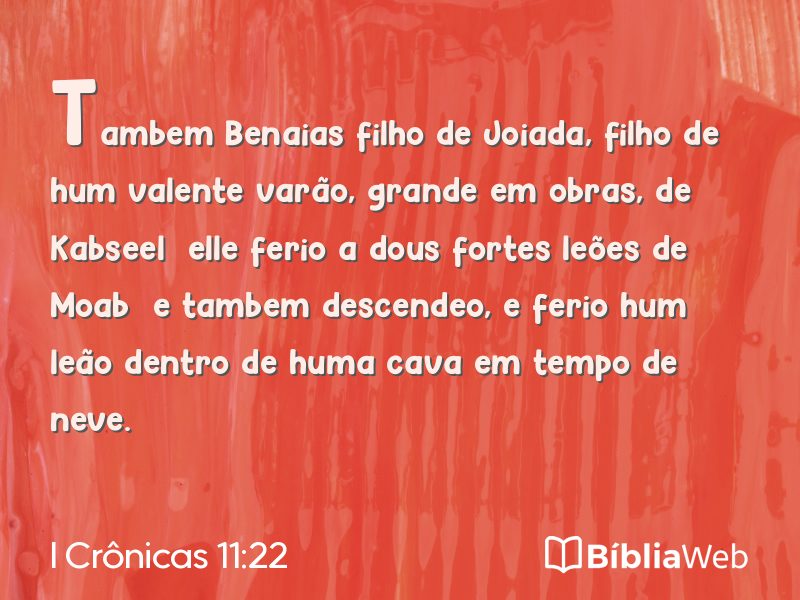 I Crônicas 11:22 em imagem para compartilhar