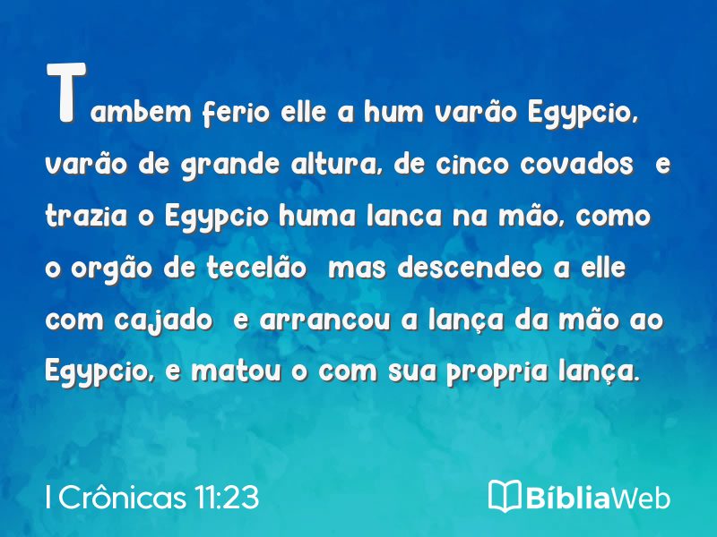 I Crônicas 11:23 em imagem para compartilhar