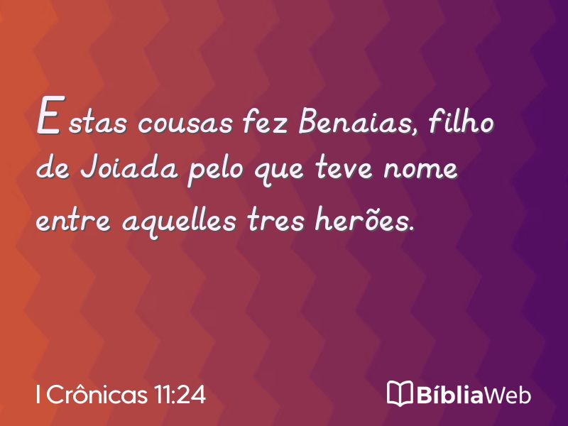 I Crônicas 11:24 em imagem para compartilhar