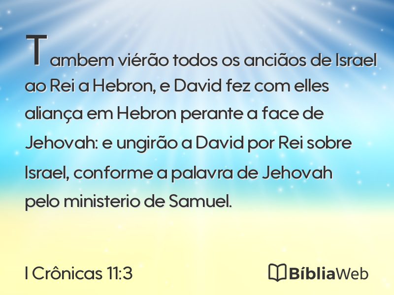 I Crônicas 11:3 em imagem para compartilhar
