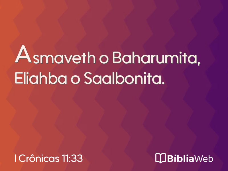 I Crônicas 11:33 em imagem para compartilhar