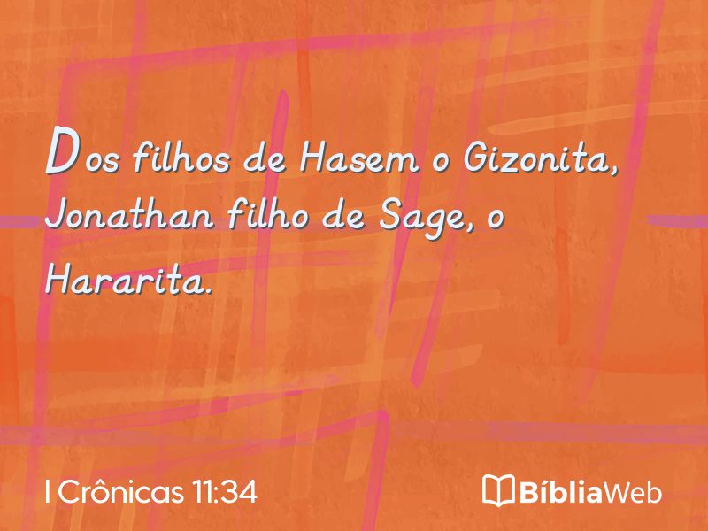 I Crônicas 11:34 em imagem para compartilhar