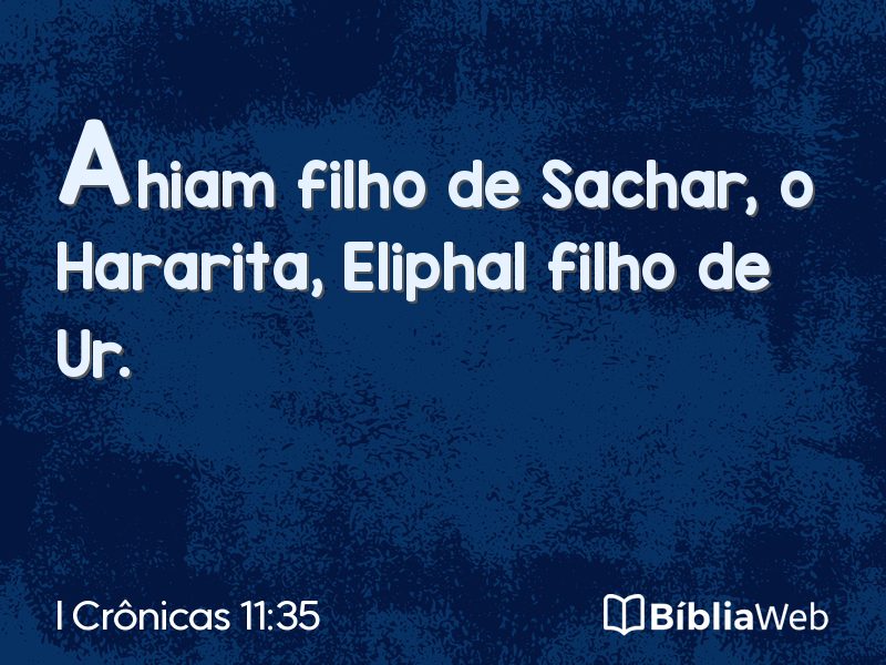 I Crônicas 11:35 em imagem para compartilhar