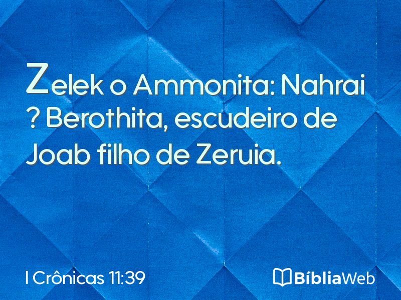 I Crônicas 11:39 em imagem para compartilhar