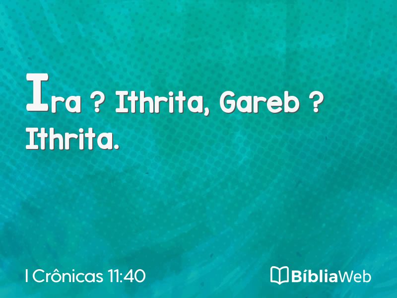 I Crônicas 11:40 em imagem para compartilhar