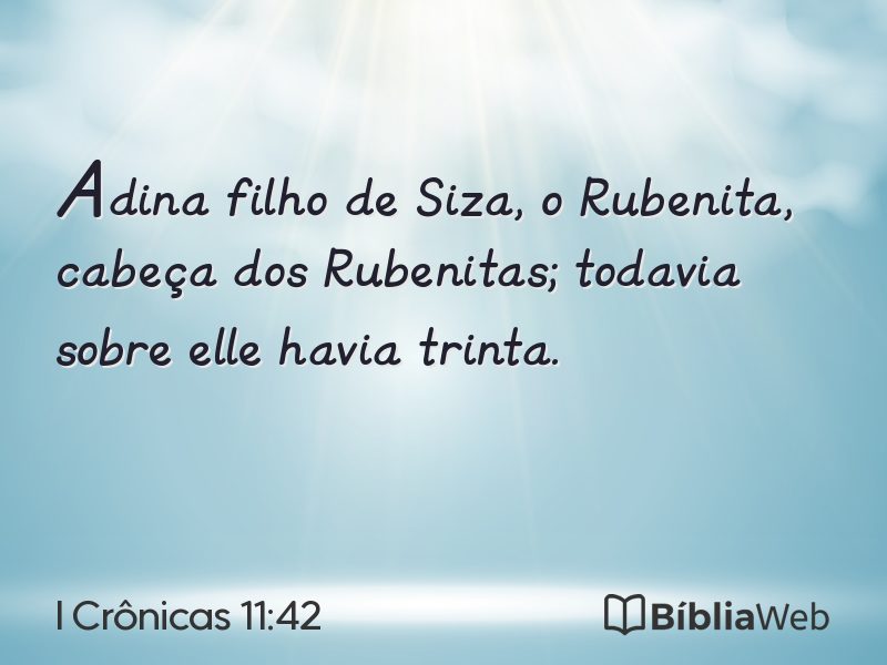 I Crônicas 11:42 em imagem para compartilhar