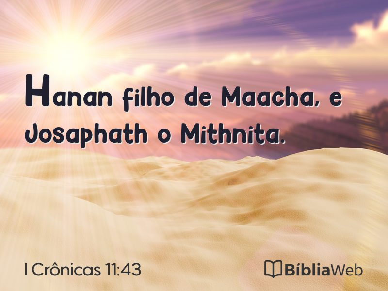 I Crônicas 11:43 em imagem para compartilhar