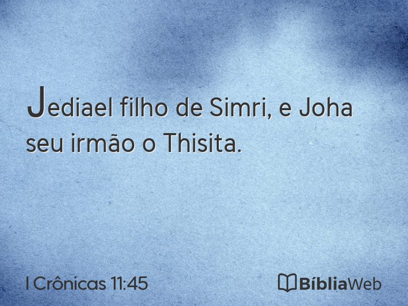 I Crônicas 11:45 em imagem para compartilhar