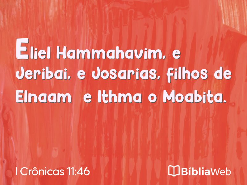 I Crônicas 11:46 em imagem para compartilhar
