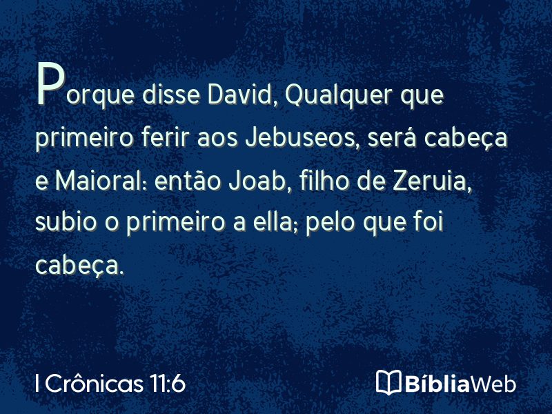 I Crônicas 11:6 em imagem para compartilhar