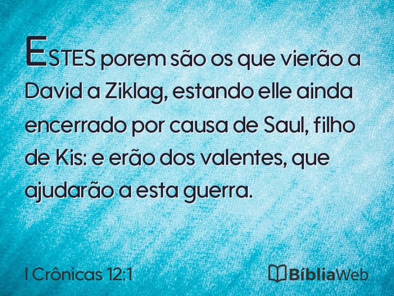 I Crônicas 12:1 em imagem para compartilhar
