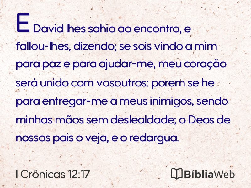 I Crônicas 12:17 em imagem para compartilhar