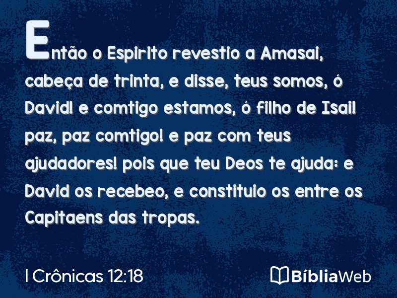 I Crônicas 12:18 em imagem para compartilhar