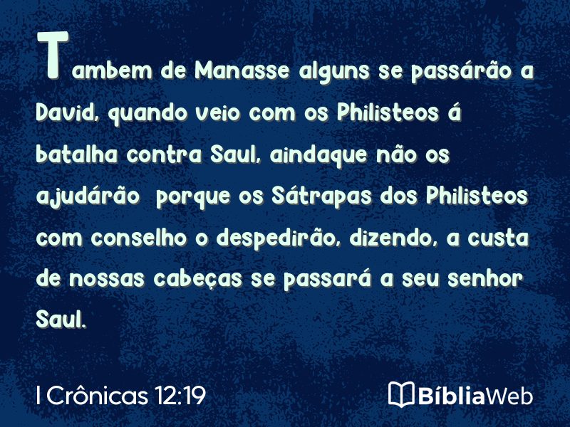 I Crônicas 12:19 em imagem para compartilhar