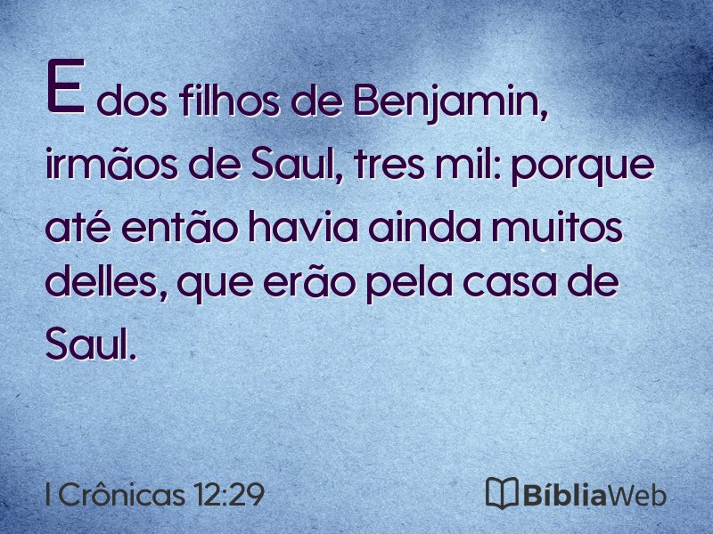 I Crônicas 12:29 em imagem para compartilhar