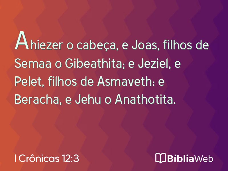 I Crônicas 12:3 em imagem para compartilhar