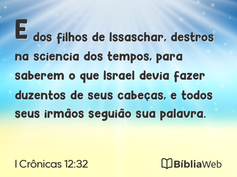 I Crônicas 12:32 em imagem para compartilhar