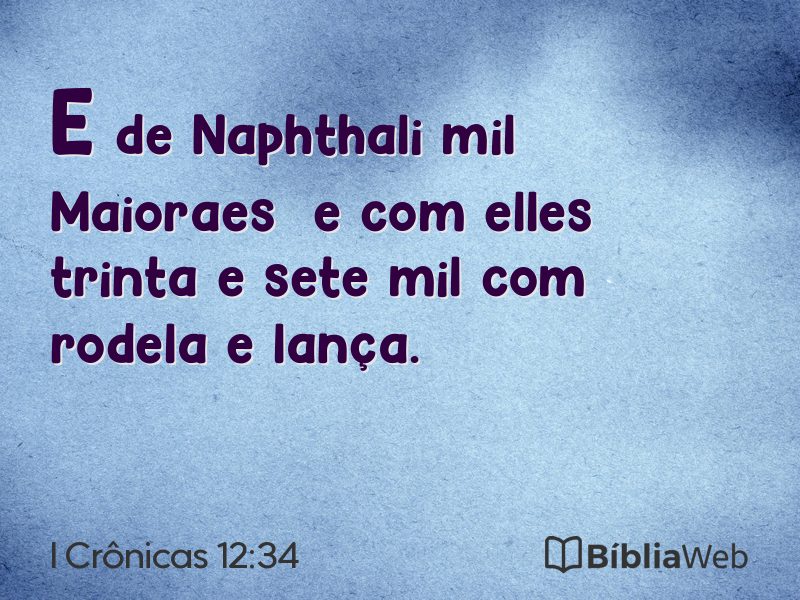 I Crônicas 12:34 em imagem para compartilhar