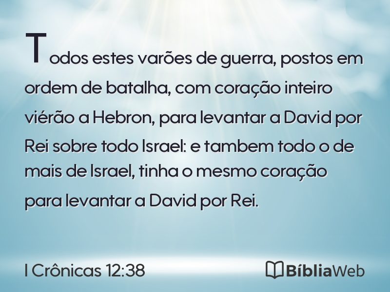 I Crônicas 12:38 em imagem para compartilhar