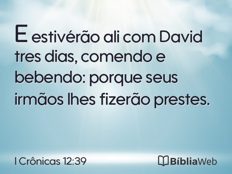 I Crônicas 12:39 em imagem para compartilhar
