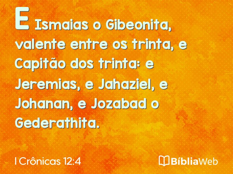 I Crônicas 12:4 em imagem para compartilhar