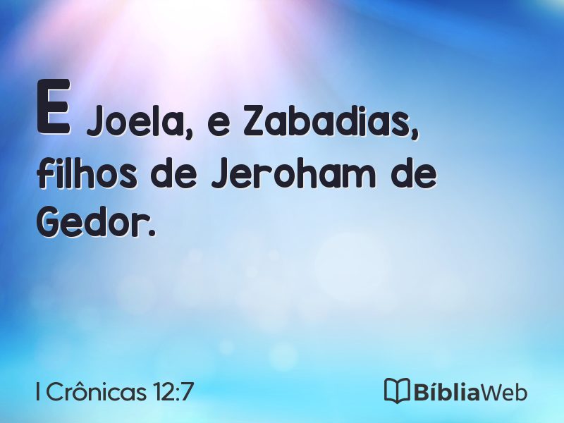 I Crônicas 12:7 em imagem para compartilhar