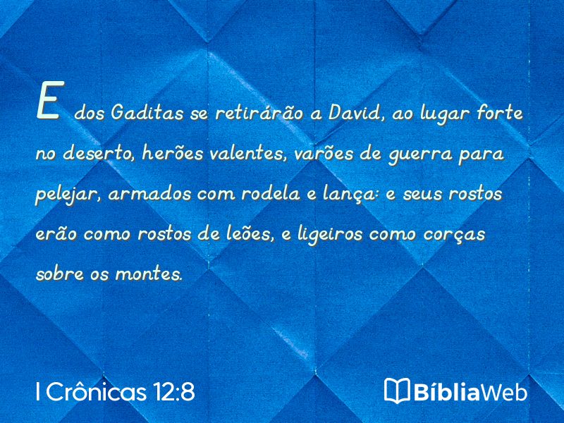 I Crônicas 12:8 em imagem para compartilhar