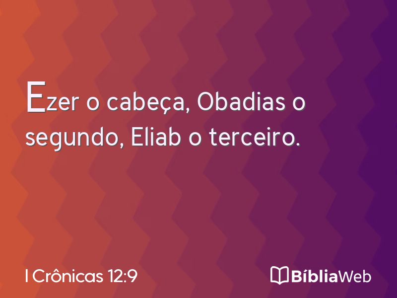 I Crônicas 12:9 em imagem para compartilhar