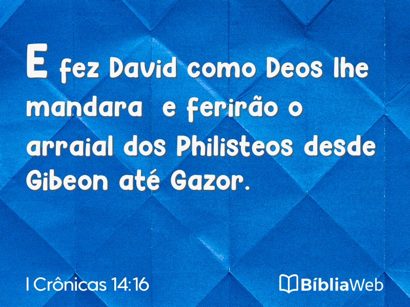I Crônicas 14:16 em imagem para compartilhar