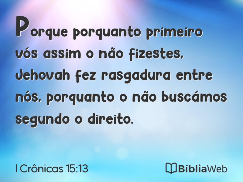 I Crônicas 15:13 em imagem para compartilhar