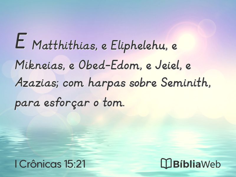 I Crônicas 15:21 em imagem para compartilhar
